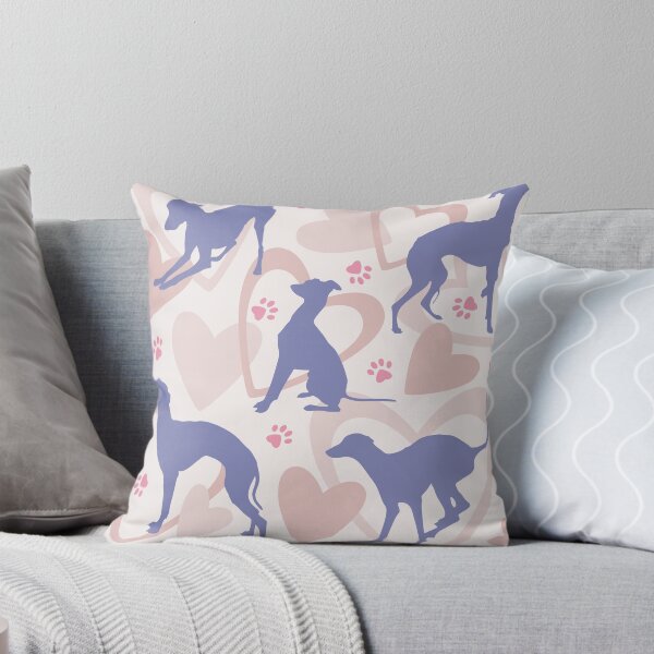 Item preview, Italian Greyhound Periwinkle violet Silhouettes Hearts Cute Pattern designed and sold by edrawings38.