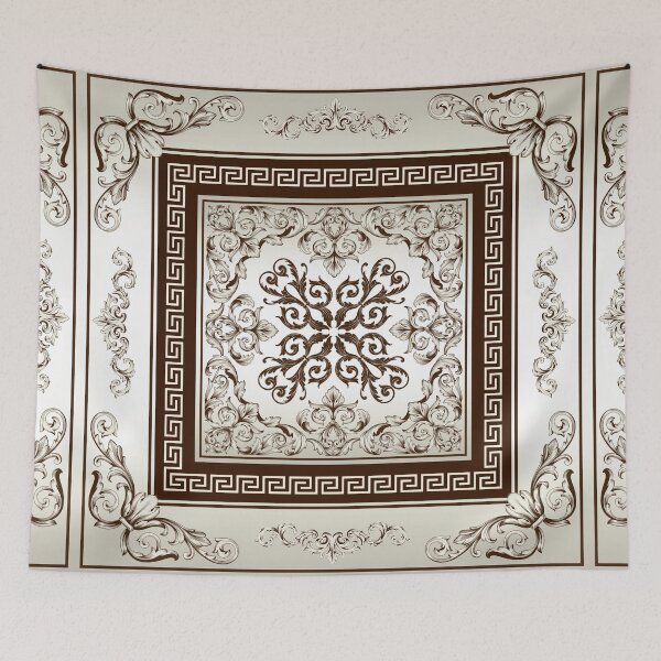 Item preview, Baroque Filigree Cream and Brown Greek Meander designed and sold by Yiorgos Designs.
