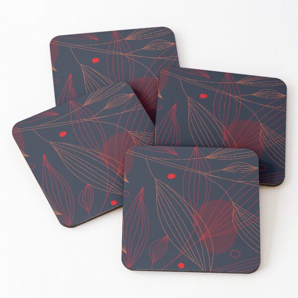 Item preview, Botanical abstract dark background with contour leaves designed and sold by Eridanka.