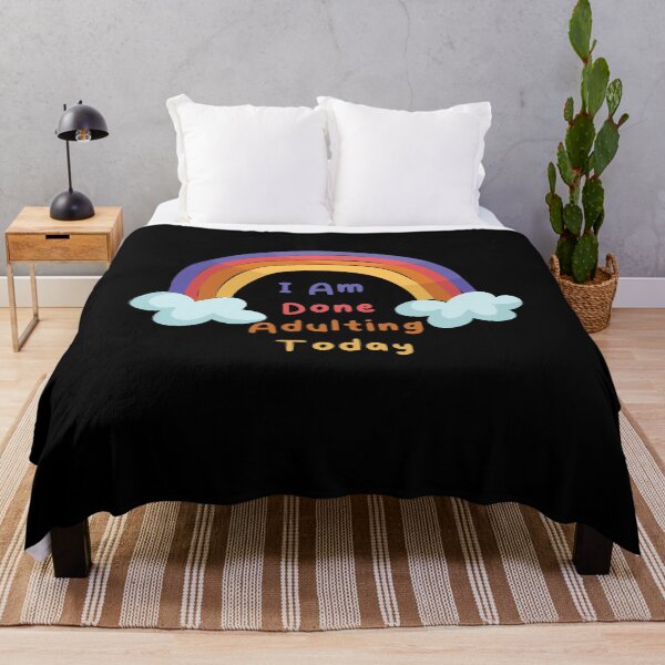 Item preview, I Am Done Adulting Today Colorful Rainbow sarcastic Gift funny Cool Quote For Women Men designed and sold by pedrored369.