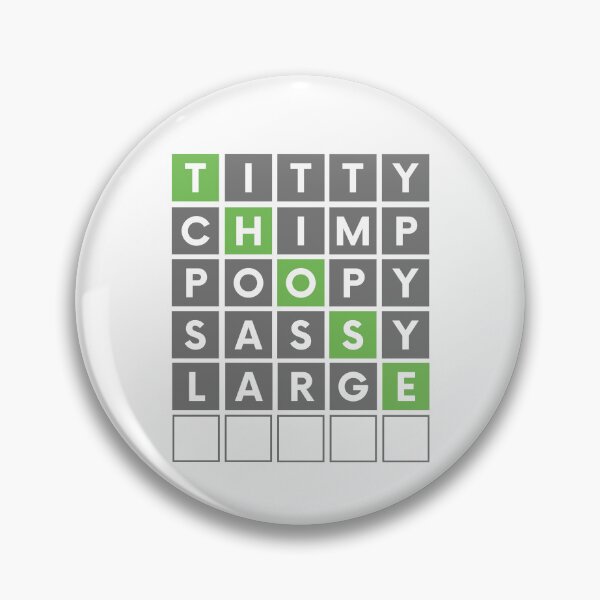 Item preview, FUNNY WORD GAME TITTY CHIMP POOPY SASSY LARGE designed and sold by appareltolove.