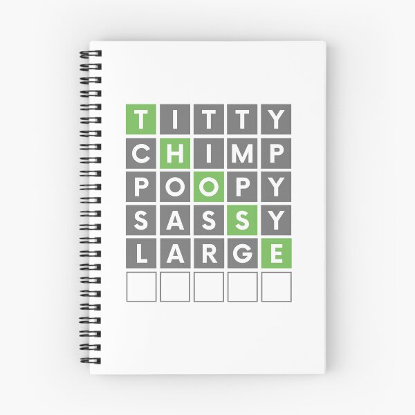 Item preview, FUNNY WORD GAME TITTY CHIMP POOPY SASSY LARGE designed and sold by appareltolove.