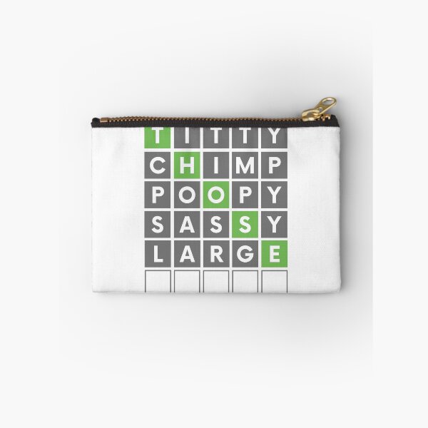 Item preview, FUNNY WORD GAME TITTY CHIMP POOPY SASSY LARGE designed and sold by appareltolove.
