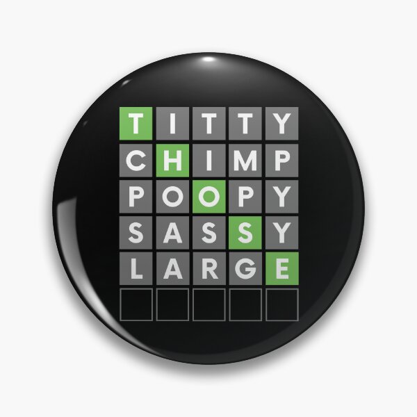 Item preview, FUNNY WORD GAME TITTY CHIMP POOPY SASSY LARGE designed and sold by appareltolove.