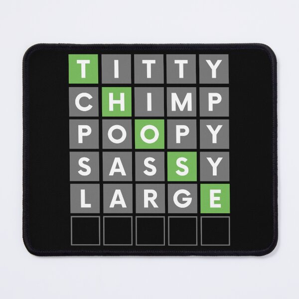 Item preview, FUNNY WORD GAME TITTY CHIMP POOPY SASSY LARGE designed and sold by appareltolove.