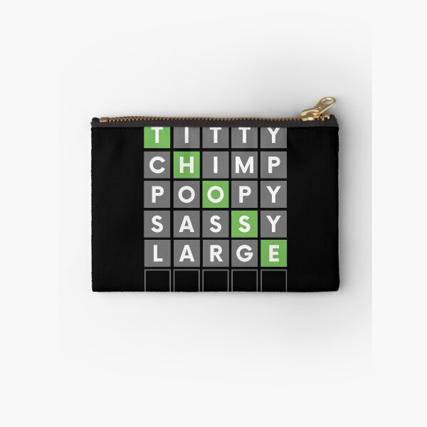Item preview, FUNNY WORD GAME TITTY CHIMP POOPY SASSY LARGE designed and sold by appareltolove.