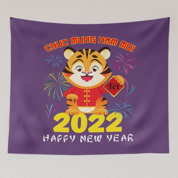 Item preview, Chuc Mung Nam Moi 2022 children Vietnamese New Year Tiger designed and sold by NUMAcreations.