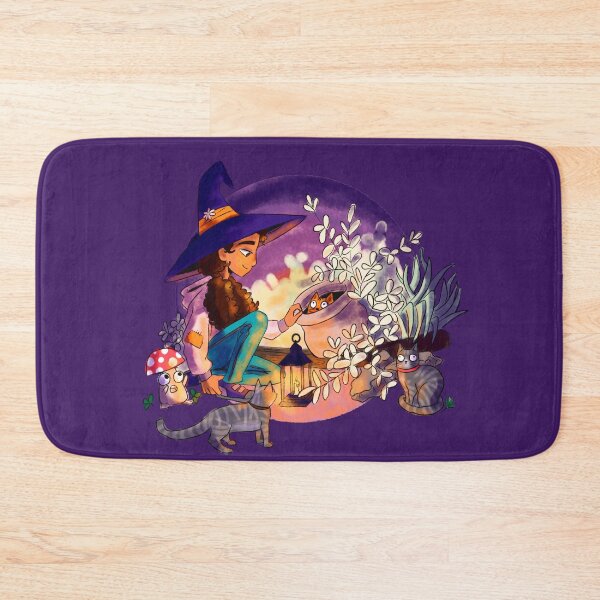 Item preview, Cute witch girl with her cats designed and sold by Yarafantasyart.