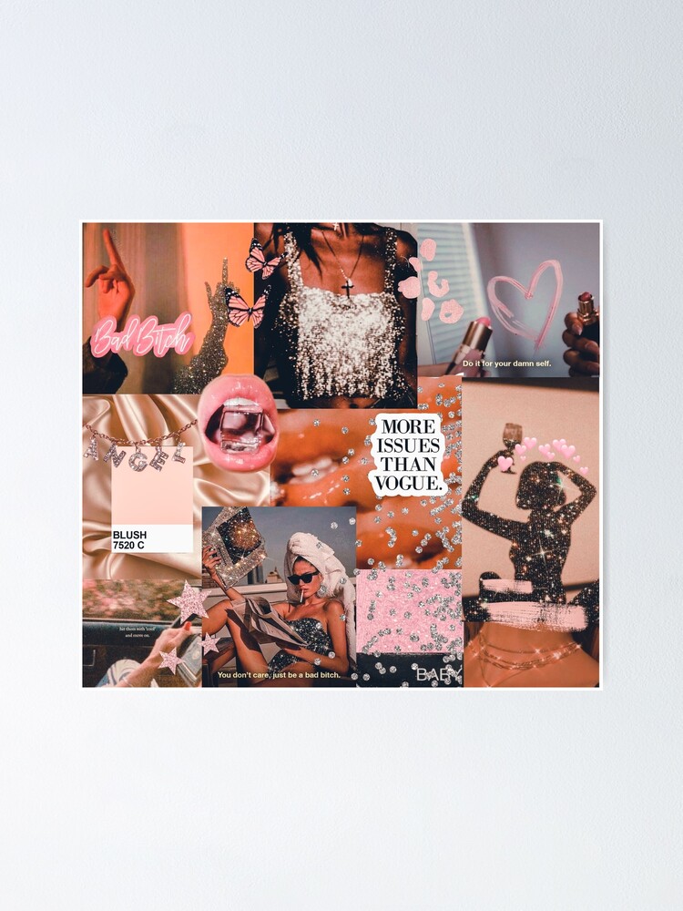 HOT PINK Girl Aesthetic Collage  Poster for Sale by reannyn