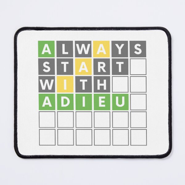 Item preview, FUNNY WORD GAME ALWAYS START WITH ADIEU designed and sold by appareltolove.