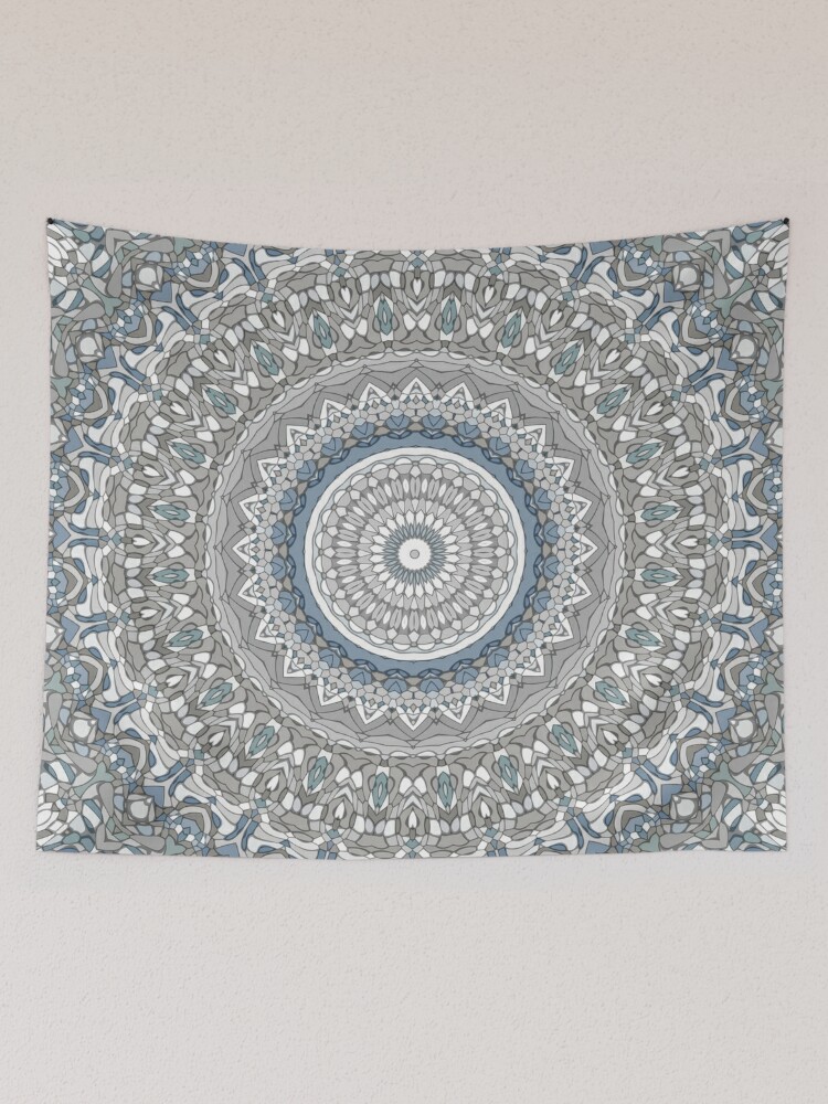 Grey and discount white mandala tapestry