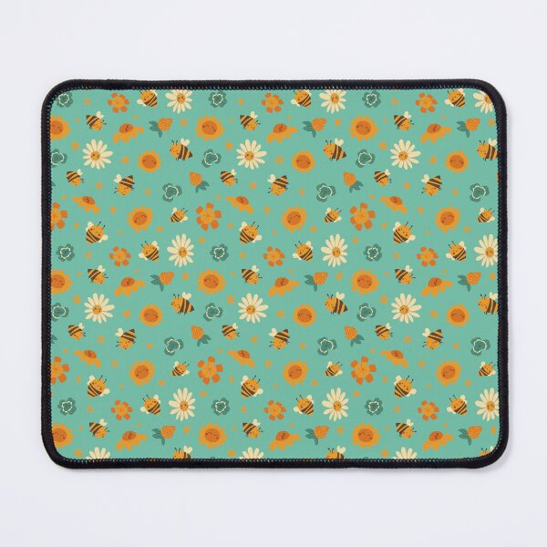 Item preview, Cute bee pattern with flowers designed and sold by annetc-designs.