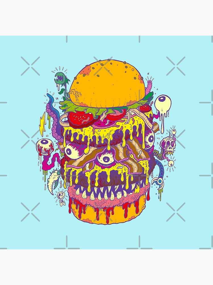 Thumbnail 4 of 4, Pillow, Monster Burger designed and sold by danielete.