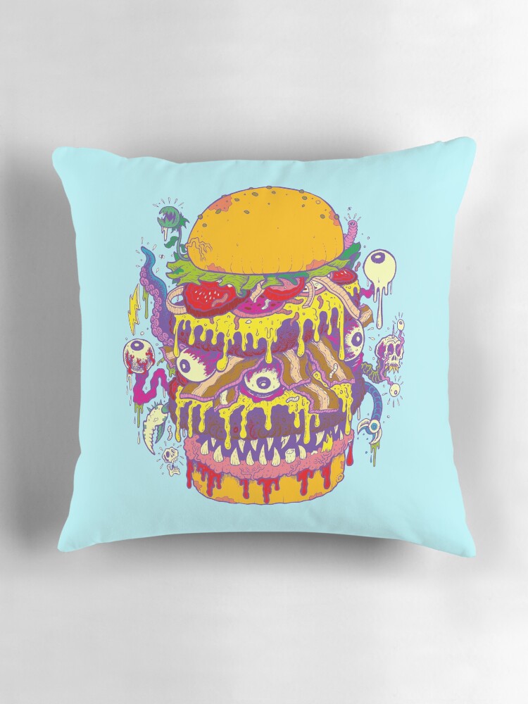 Thumbnail 3 of 4, Pillow, Monster Burger designed and sold by danielete.