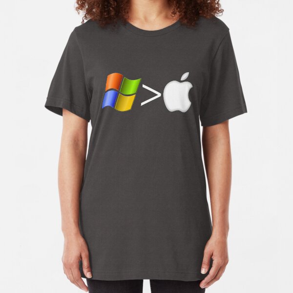 PC greater than Mac Slim Fit T-Shirt
