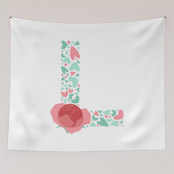 Item preview, Letter L Monogram with Hearts and flowers designed and sold by boozkova-vorona.