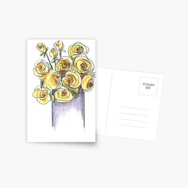 Yellow Roses Postcard