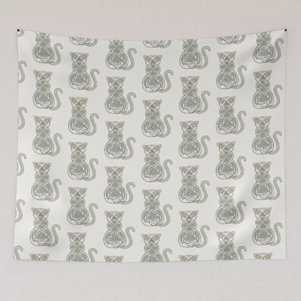 Item preview, Celtic Kitty in Green designed and sold by SadieLouHays.