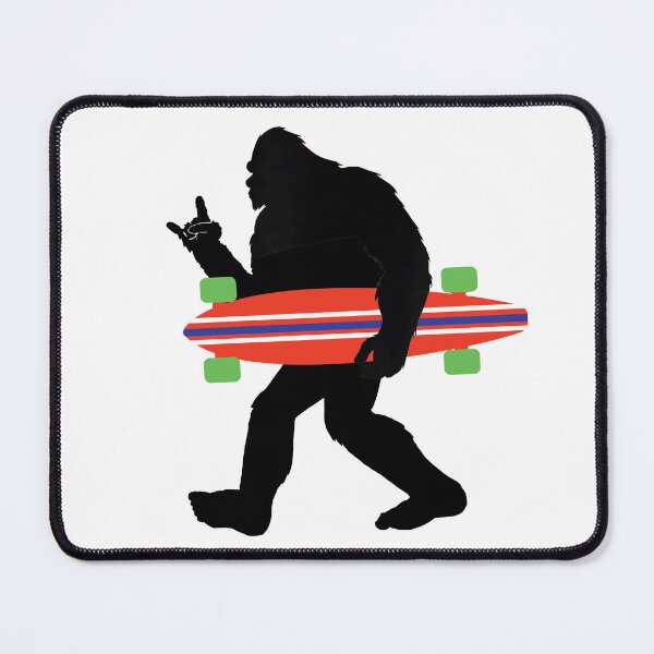 Item preview, Cool Bigfoot with Longboard giving the Rock and Roll Sign designed and sold by Statement-Teez.