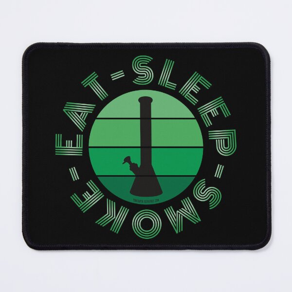 Item preview, Retro Vintage Sunset Green Bong-Eat sleep smoke repeat designed and sold by YomeHayin.