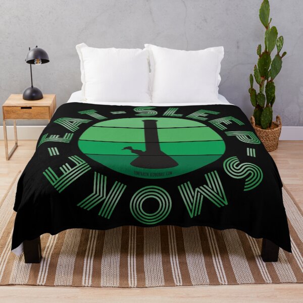 Item preview, Retro Vintage Sunset Green Bong-Eat sleep smoke repeat designed and sold by YomeHayin.