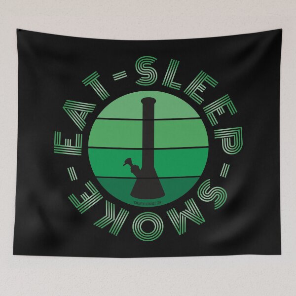Item preview, Retro Vintage Sunset Green Bong-Eat sleep smoke repeat  designed and sold by YomeHayin.
