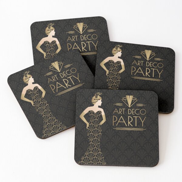 Item preview, Black Gatsby Art Deco Illustration with Women designed and sold by Angela Cini.