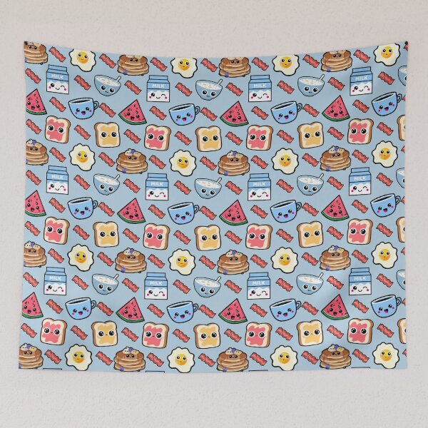 Item preview, Kawaii Breakfast Seamless Pattern, Cute Kawaii Food Graphic designed and sold by GO SHIRT-TEE.