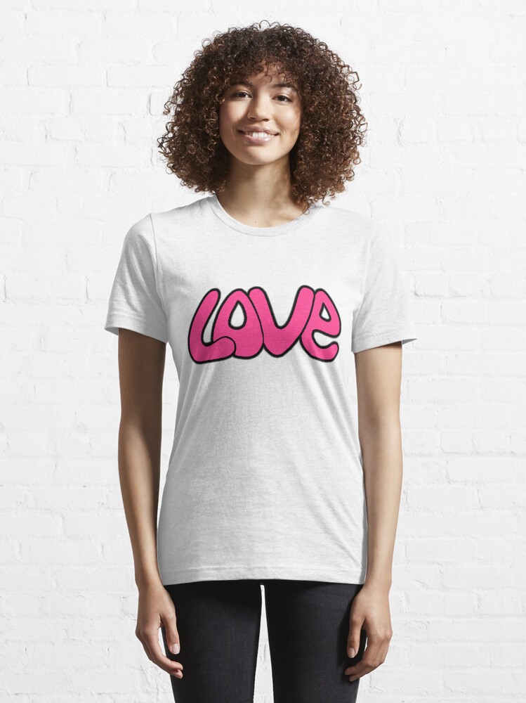Alternate view of Pink Love 60's Hippie Design Essential T-Shirt