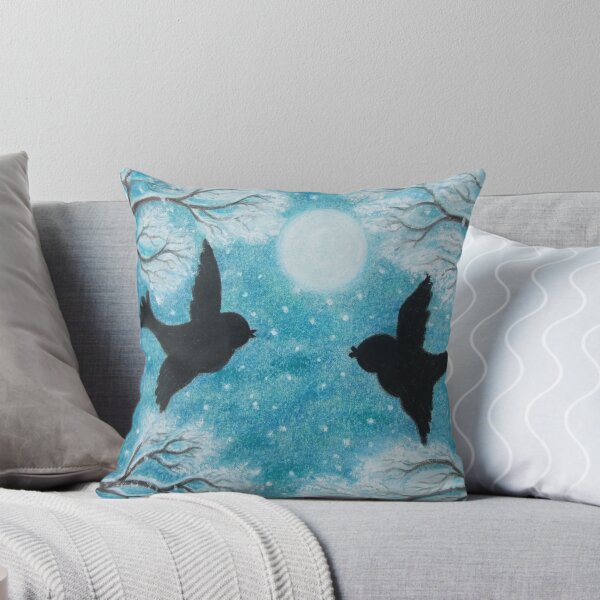 Item preview, Birds Silhouette: Romantic Christmas Birds with Snow designed and sold by ClaudinesArt.