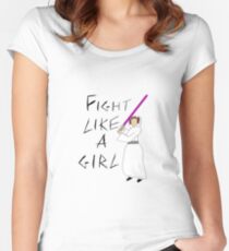 FIGHT LIKE A GIRL - LEIA ORGANA Women's Fitted Scoop T-Shirt