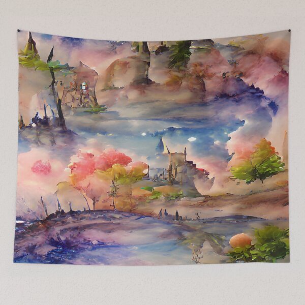 Item preview, Magical colorful fairytale landscape designed and sold by FlyingSprinkles.