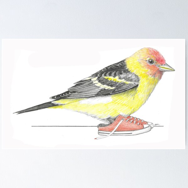 Item preview, Western Tanager in Mule Sneakers designed and sold by JimsBirds.