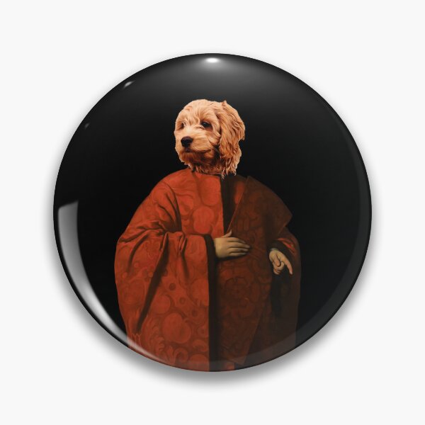 Item preview, Cute Goldendoodle Distinguish Royal Dog Pets on renaissance oil painting designed and sold by katarsisworks.