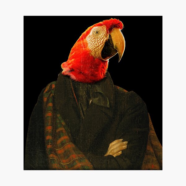 Artikelvorschau, Cute parrot Macaw Distinguish Royal Dog Pets on renaissance oil painting entworfen und verkauft von katarsisworks.