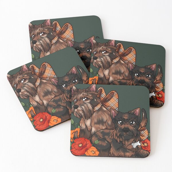 Item preview, Brindle Scotties and Poppies designed and sold by Katiefrog217.