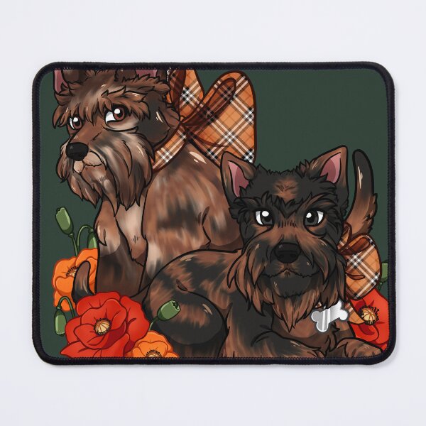 Item preview, Brindle Scotties and Poppies designed and sold by Katiefrog217.