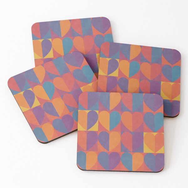 Item preview,  Shades of Love Blue Purple Orange Hearts designed and sold by FAROSSTUDIO.