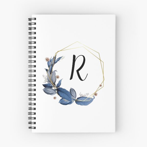 Item preview, Monogram Gold Frame with Blue Leaves | Monogram Letter R designed and sold by JustSeasons.