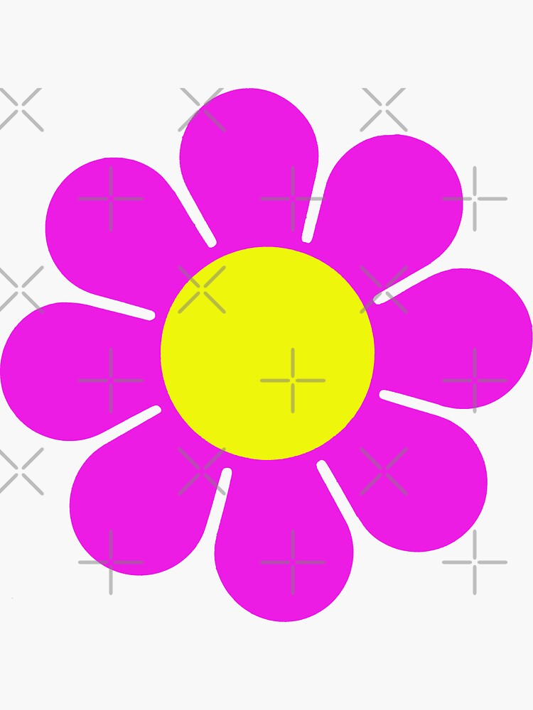 Pink Yellow Hippy Flower Daisy by hilda74