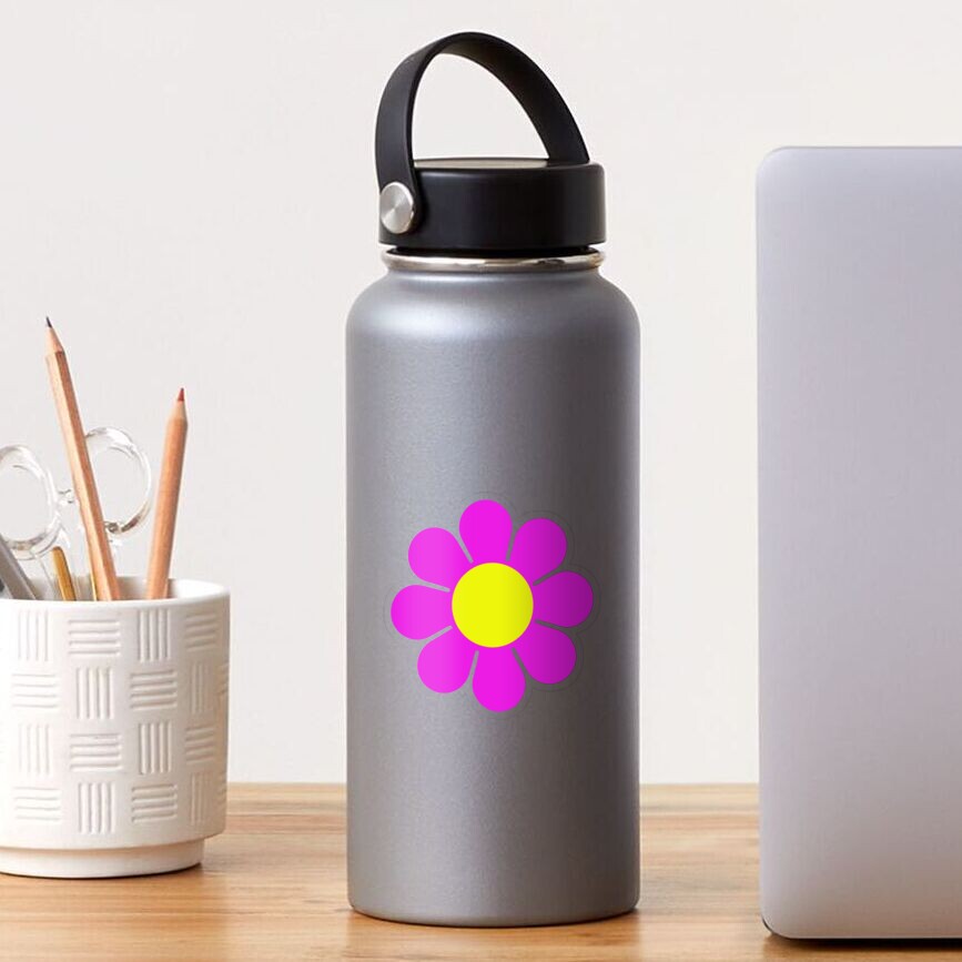 Pink Yellow Hippy Flower Daisy Sticker
