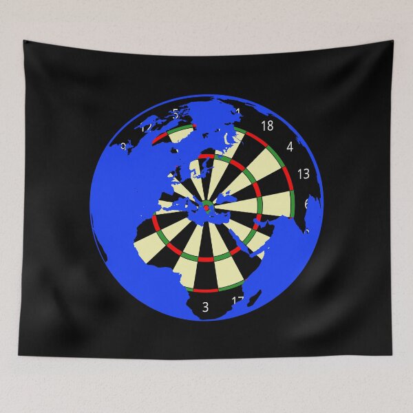 Item preview, Darts board world sport drawing designed and sold by Blondiabshop.