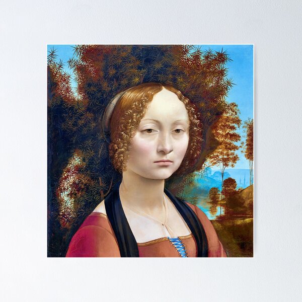 Ginevra de Benci a 15 ct portrait painting by Leonardo da Vinci