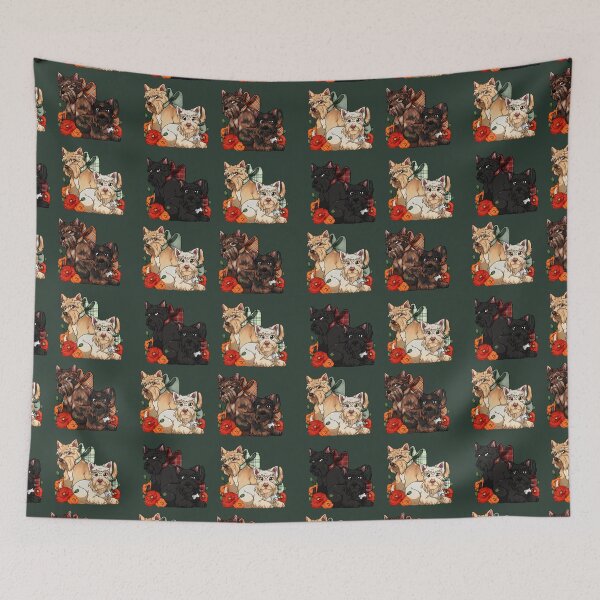 Item preview, Scottish Terriers and Poppies Set designed and sold by Katiefrog217.