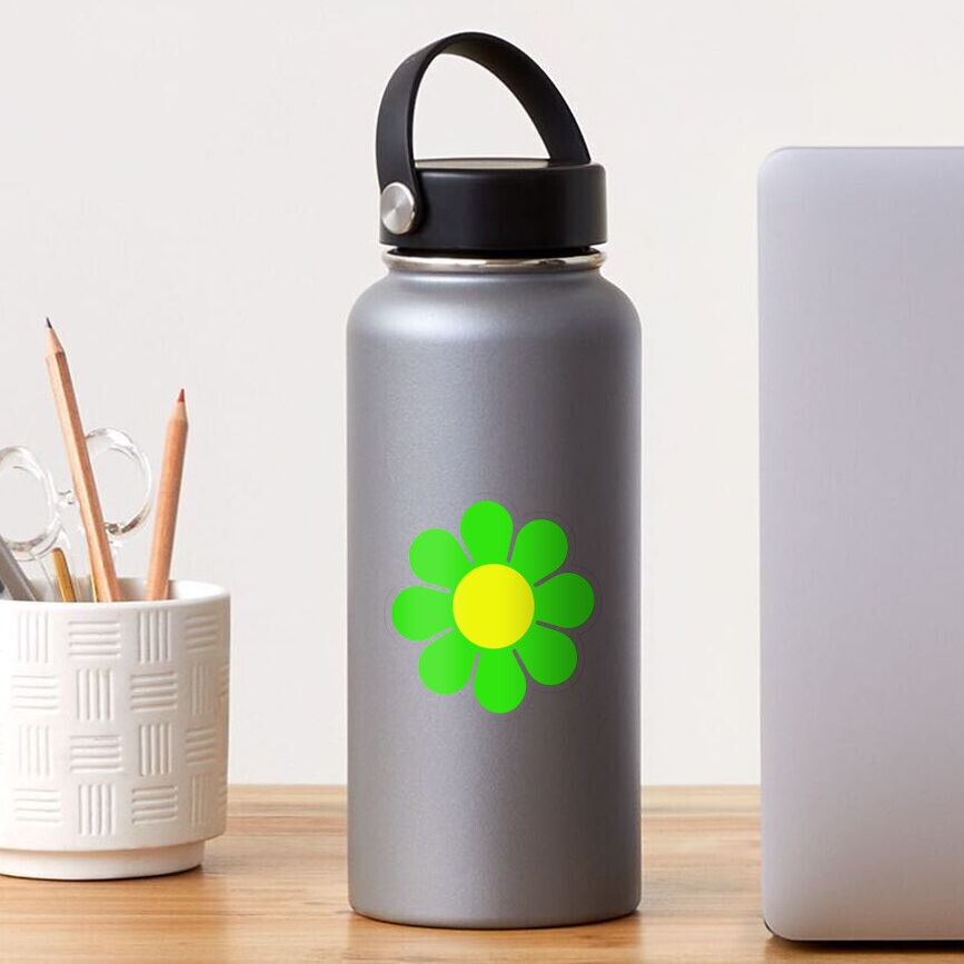 Green Yellow Hippy Flower Daisy Sticker