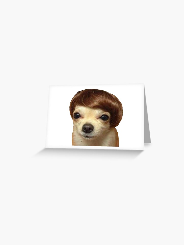 Meme Dog With Wig Model Greeting Card