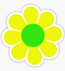 Yellow Green Hippy Flower Daisy Sticker