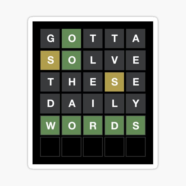 Vista previa del artículo con la obra «Tengo que resolver estas palabras diarias - Diseño de cuadrícula de Wordle», diseñado y vendido por MintGubbins.