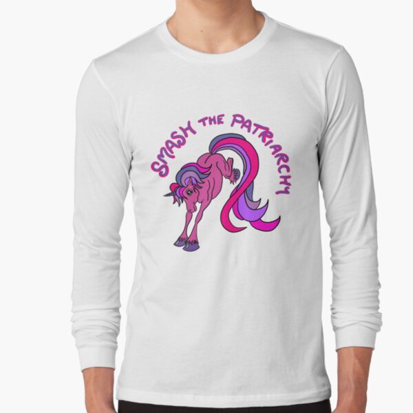 Smash the Patriarchy Feminist Unicorn Long Sleeve T-Shirt