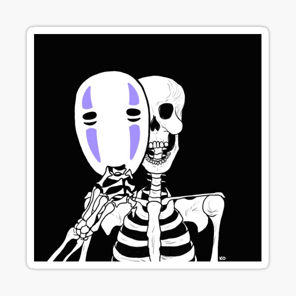 hiding behind no face - black Sticker